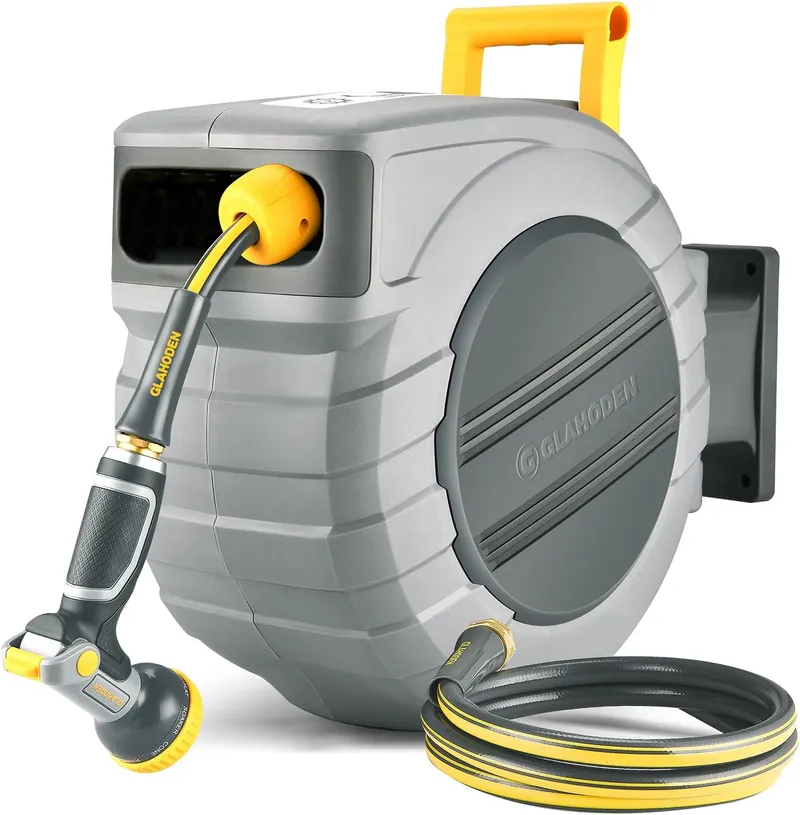 Glahoden Retractable Garden Hose Reel 5 8 in 100 ft