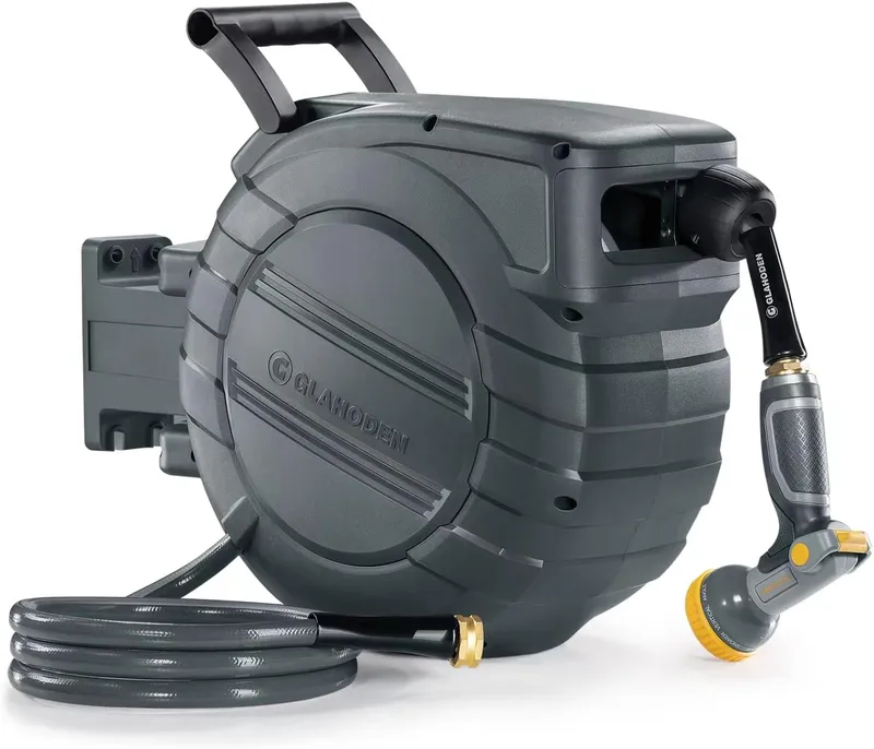 Glahoden Retractable Garden Hose Reel 5 8 in x 90 ft